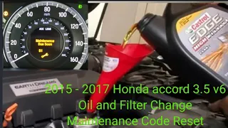 2015 - 2017 Honda Accord 3.5 V6 Oil And Filter Change