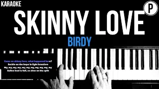 Birdy - Skinny Love Karaoke Slower Acoustic Piano Instrumental Cover Walking Lyrics On Screen