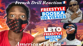 American Reacts to French Drill! Leto | Freestyle Booska 17% & Leto | Freestyle Booska 100 Visages