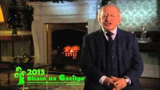 An tUachtarán ag caint faoi Bhliain na Gaeilge