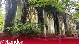 London's hidden garden in ruins of bombed out church