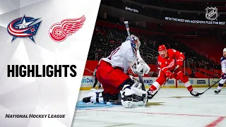 Blue Jackets @ Red Wings 01/19/21 | NHL Highlights