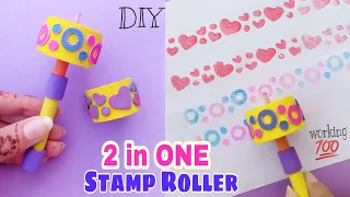 How to make 2 in One Stamp Roller at home | Homemade Love Stamp Roller | DIY Stamp | Creative Ideas