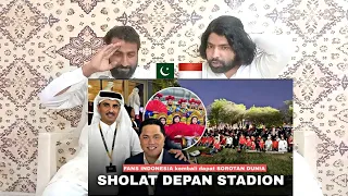 Sholat Jamaah di Depan Stadion Saat Raja Qatar Kembali di Buat Terkesan Dengan FansIndonesia D-R-RUE