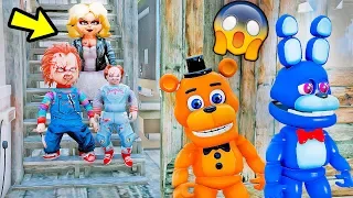 ANIMATRONICS FAMÍLIA CHUCKY DIABÓLICA NA CABANA? | GTA V Five Nights at Freddy's