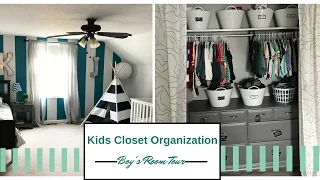 KIDS CLOSET ORGANIZATION | DDOLLAR TREE BINS | ROOM TOUR