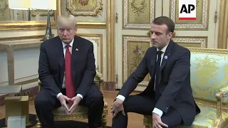 French President Macron comments during meeting with US President Trump