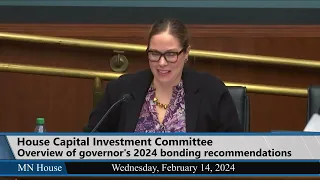House Capital Investment Committee overview of Gov. Tim Walz bonding recommendations 2/14/24
