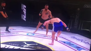 Broken leg MMA fight. SLOW MO!