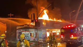 LIEMERT PARK FIRE COLLAPSES BUILDING | Los Angeles Ca |