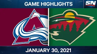 NHL Game Highlights | Avalanche vs. Wild - Jan. 29, 2021