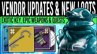 Destiny 2: HUGE VENDOR UPDATES! Exotic KEY, New Xur Loot, DLC Quests, Deep Weapons & New Upgrades!