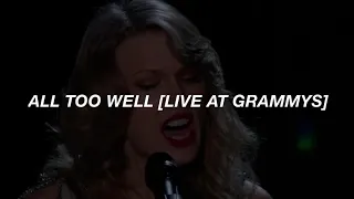 Taylor Swift - All Too Well [Live At Grammys] (Sub Español)