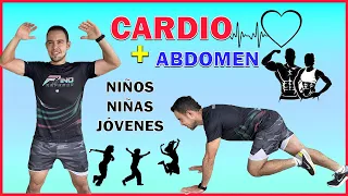 Rutina de Ejercicio 🔴 Cardio y Abdomen para Niños y Jóvenes