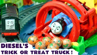 Diesel has a Trick or Treat Truck for the other Toy Trains