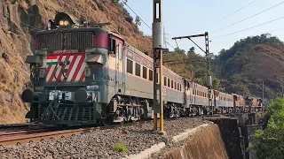 3 WAG7 + 2 WDG3A using Dynamic Brakes to descend Bhor Ghat