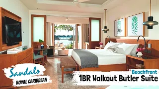 Beachfront Honeymoon 1BR Walkout Butler Suite WB1B | Sandals Royal Caribbean | Full Tour & Review 4K