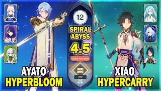 Ayato Hyperbloom & Xiao Hypercarry | Spiral Abyss 4.5 Floor 12 - Full 9 Stars