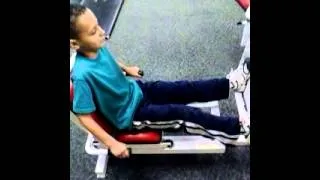 8 yr old Trason pushing 200lbs on the leg press