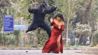 Gorilla Prank on Girls (Part-2)😱😱 PrankBuzz