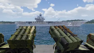 Russian Water Convoy Failed To Escape 2 Ukrainian Anti-Ship Cruise Missiles and laser - ARMA 3