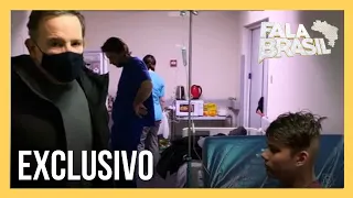 Roberto Cabrini mostra a situação do hospital infantil da capital da Ucrânia