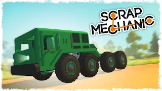 БИТВА: СТРОИМ ТЯГАЧ НА ПОРШНЯХ В SCRAP MECHANIC!!!