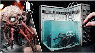 Diorama of Skull Crab Zombie in a Pool / Epoxy resin
