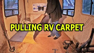 RV Teardown (Part 6) Removing Carpet