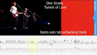 Dire Straits - Tunnel of love Outro Solo Backing track w/tab