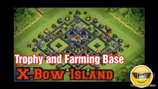 New TownHall 9 Trophy and Farming Base || X-Bow Island TownHall 9 Base || Clash Of Clans
