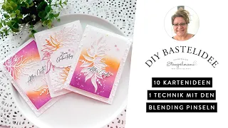 10 Kartenideen | 1 Technik mit den Blending Pinseln | Geburtstagskarten Ideen mit neuen Produkten