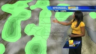 Scattered showers in forecast Tuesday afternoon