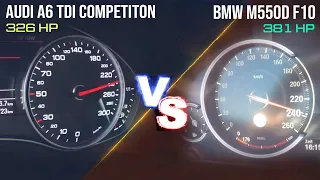 Audi A6 TDI Competition VS BMW M550d F10 | Acceleration Battle 0-230 km/h