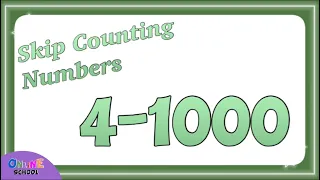 Skip Counting 4-1000, Numbers 4-1000, Skip Numbers 4-1000, Flashcard Skip Counting 4-1000, 4 to 1000