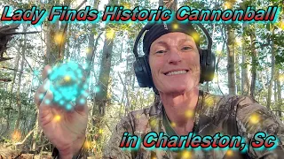 Lady Finds Historic Cannonball Metal Detecting in Charleston, South Carolina