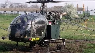 SA-318C Alouette II (HA-PPI) takeoff and landing