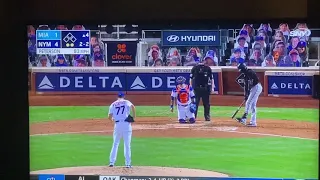 Mets Vs marlins- hit by pitch in the back foot strikeout! (Incredible!) 8/8/2020