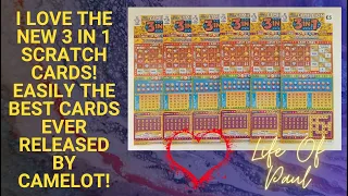 New £5 lottery scratch cards. Reviewed in this video are 6 of the new 3 in 1 Lotto Scratch Tickets