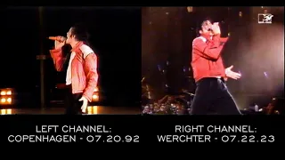 Michael Jackson - Beat It | Dangerous Tour in Copenhagen / Werchter (Comparison) July 20th/22nd ‘92