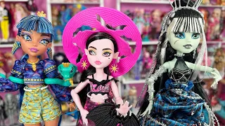 Monster High Stitched in Style Frankie, Scaradise Draculaura and Bootiful Pets Cleo Doll Reviews