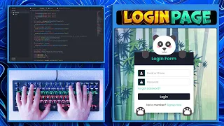 ASMR Programming - Modern Login Page UI Design With Panda Reactions- No Talking