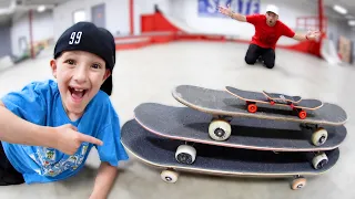 YOU MUST SKATE ALL THE SKATEBOARDS! (With Your Dad)