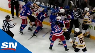 Brad Marchand Picks A Fight And Tempers Flare Between Bruins & Rangers