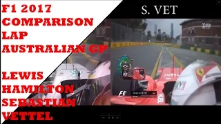 #AUSGP 2017 Lewis Hamilton- Sebastian Vettel Comparison Lap Q3
