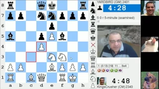 LIVE Blitz #3500 (Speed) Chess Game: White vs GM YARDBIRD in Caro-Kann: advance variation