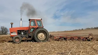 Spring plowing with the 7060 and an Allis Chalmers 5-18s plow. 2023