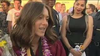 LAPD Officers Surprise Fallen Partner's Youngest Daughter At High School Graduation