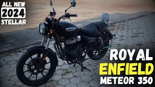 All new 2024 Royal Enfield Meteor 350 Stellar Matte black Review Hindi | details , price , features