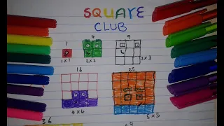 Numberblocks Square Club drawings by my little sister #Numberblocks